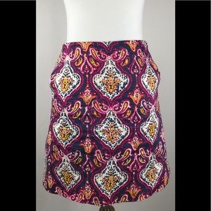 J.crew stretch skirt size 6 cotton jewel tones